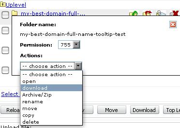 File Manager Folder Download
